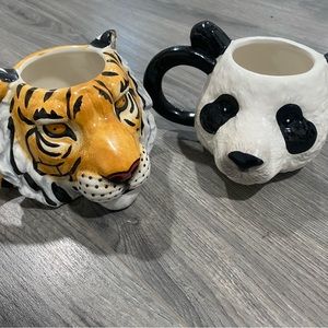 ⚫️ Set of two coffee mugs Tiger & Panda bundle